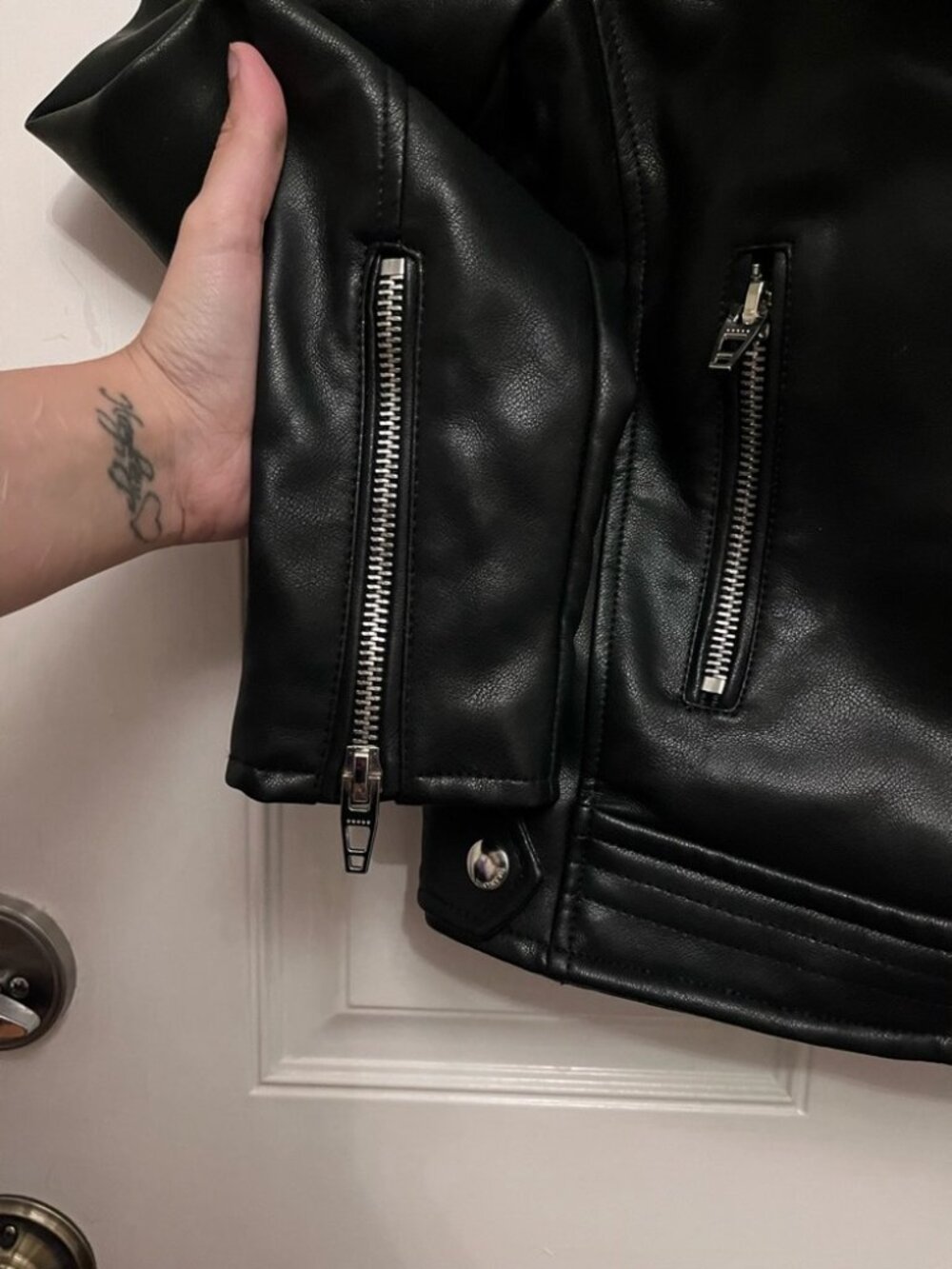 Blank NYC Faux Leather Moto Jacket w/ Removable Fur Collar M - Picture 5 of 11